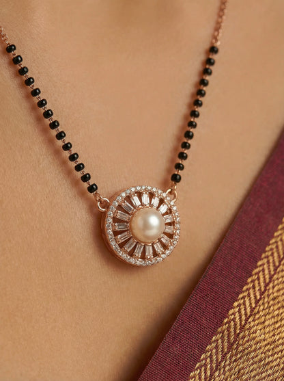 Rose Gold AD Mangalsutra Necklace for Women