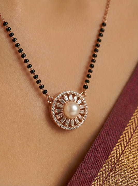 Rose Gold AD Mangalsutra Necklace for Women