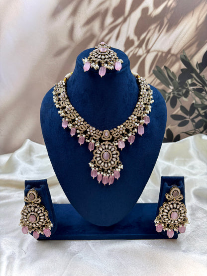 Royal Pink Victorian Bridal Necklace
