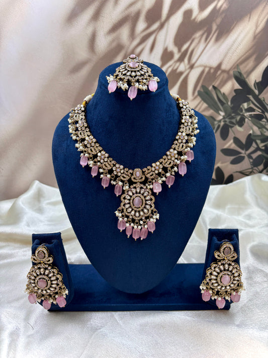 Royal Pink Victorian Bridal Necklace