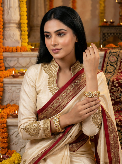 Traditional Polki Kundan Kada for Women & Girls