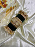 Bridal Dark Green Velvet Bangles Set