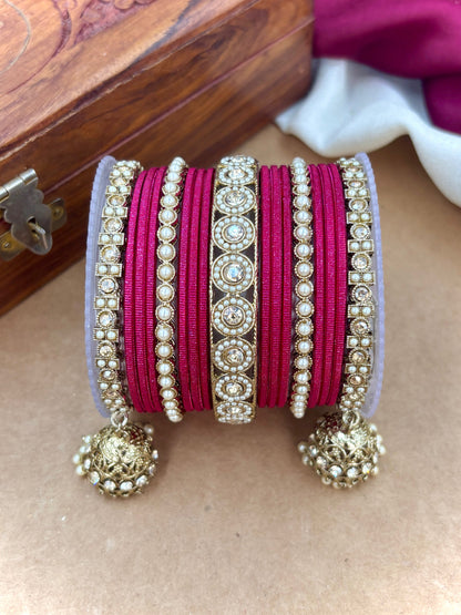 Ethnic Strawberry Antique Finish Bangles Set