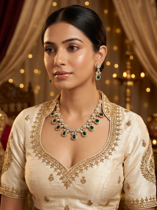 Party Wear Antique Green Necklace
