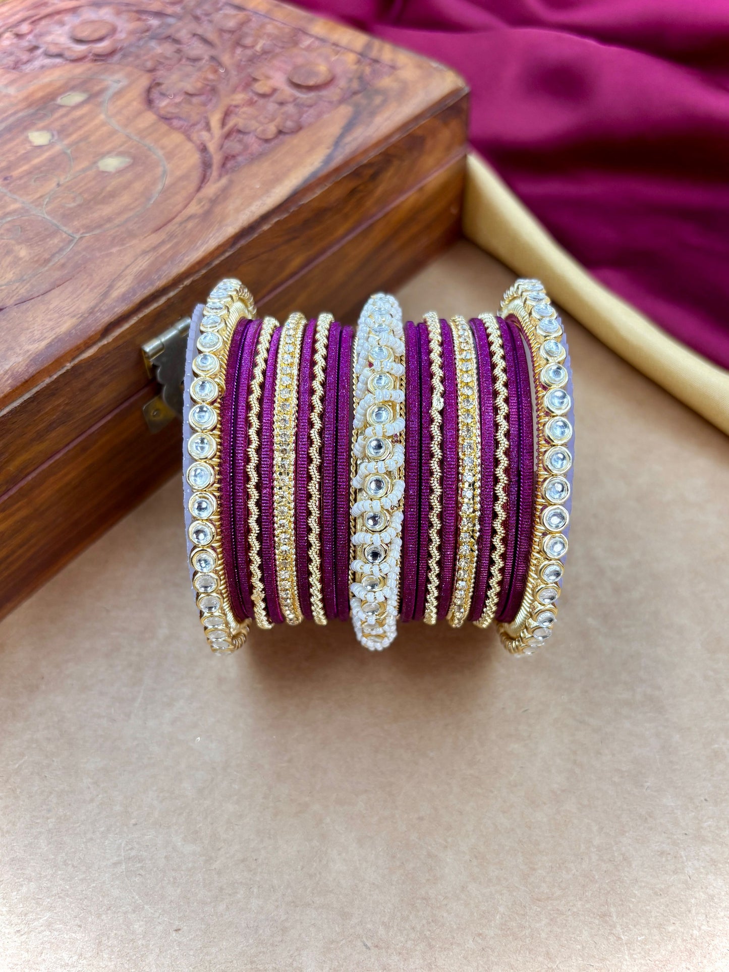 Ethnic Falsa Pearl Kundan Set