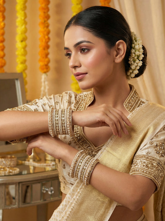 Pearl Kundan Bangles Set – Bridal Jewelry