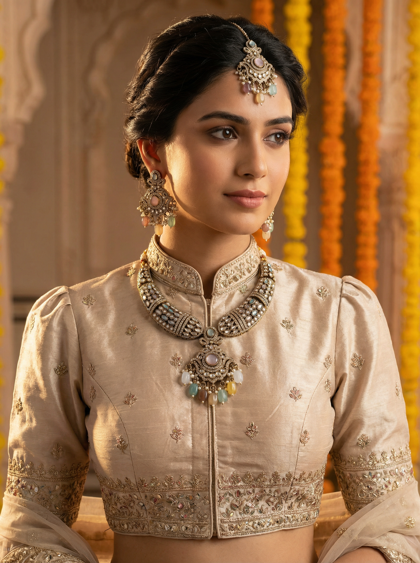 Victorian Multi Kundan Necklace for Brides