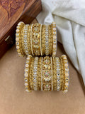 Designer Gold Silk Thread Bangles Set