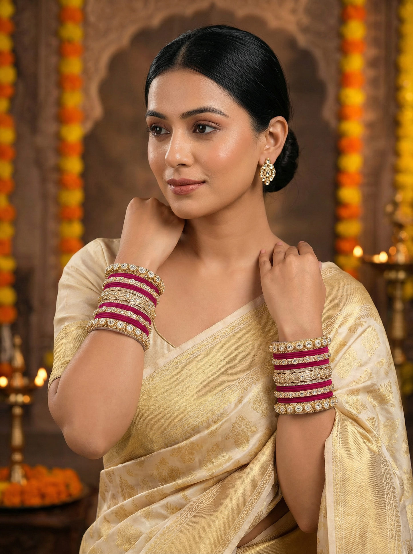 Royal Rani Velvet Bangles Set