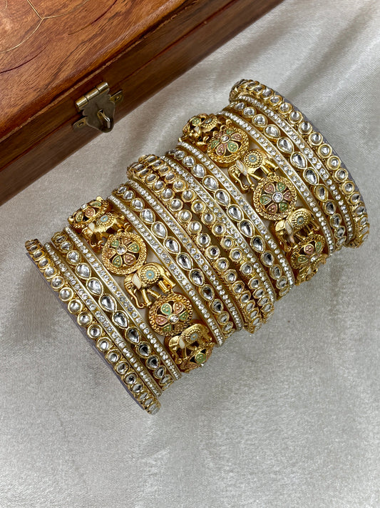 Traditional Kundan Rajwada Bridal Bangles