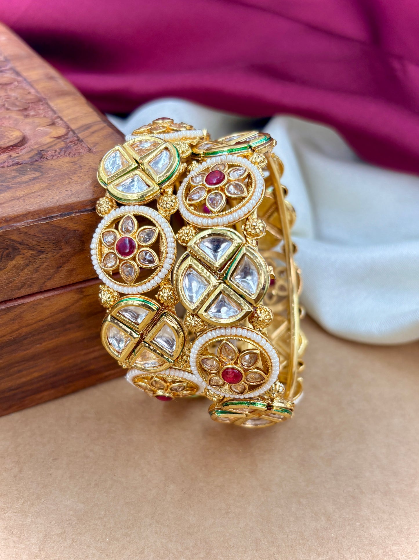 Traditional Polki Kundan Kada for Women & Girls