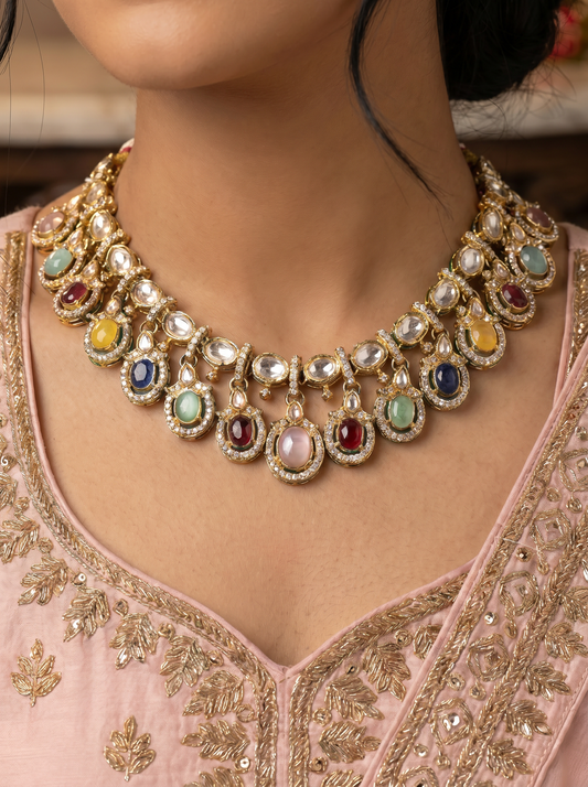 Indian Multi Bridal Kundan Jewelery Set