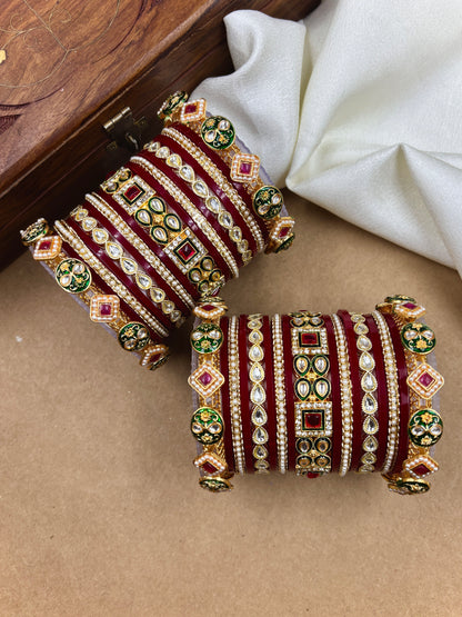 Polki Kundan Punjabi Chuda Set