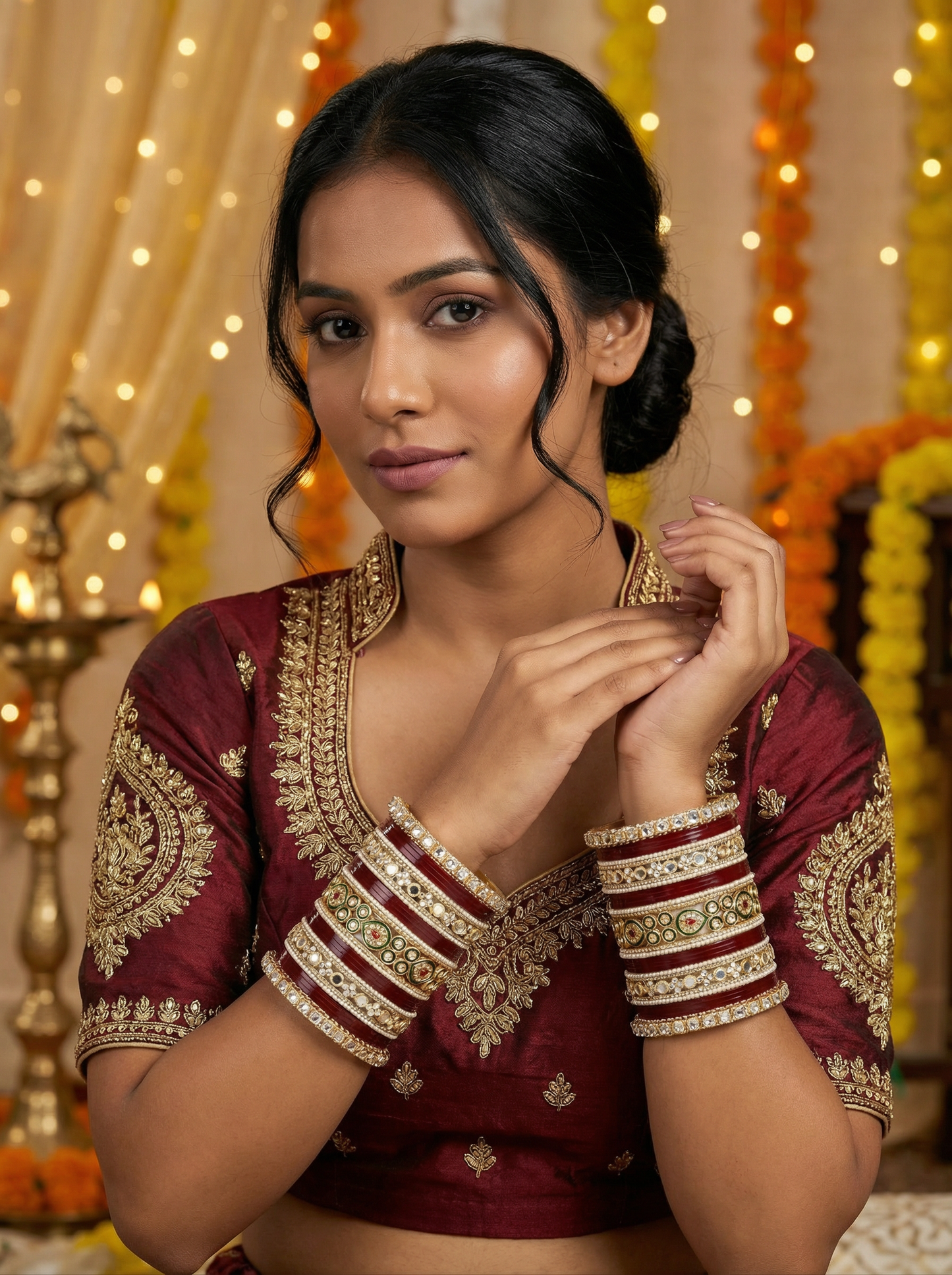 Bridal Kundan Punjabi Chuda Set
