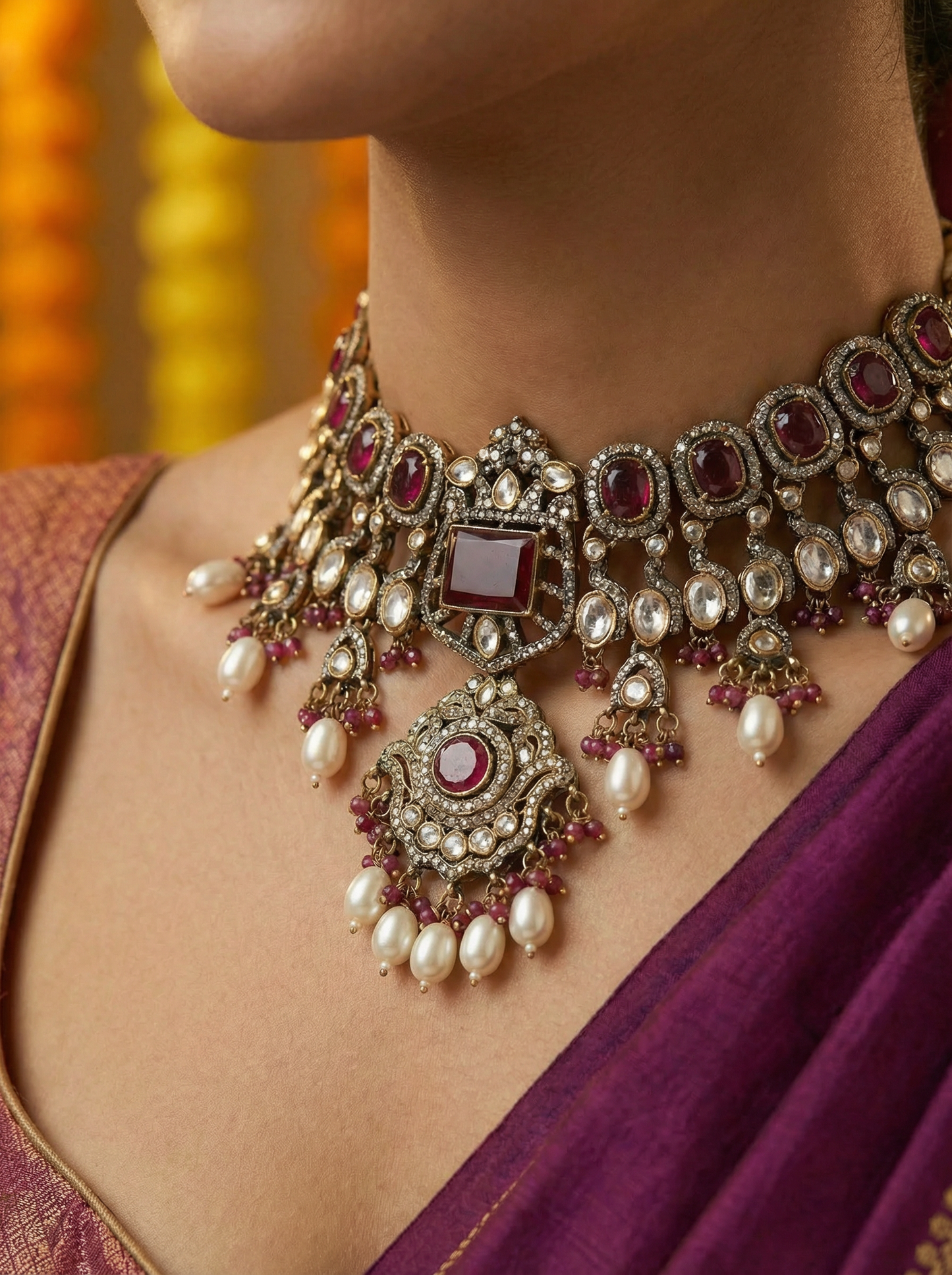 Ruby Rani Victorian Antique Jewelry Necklace