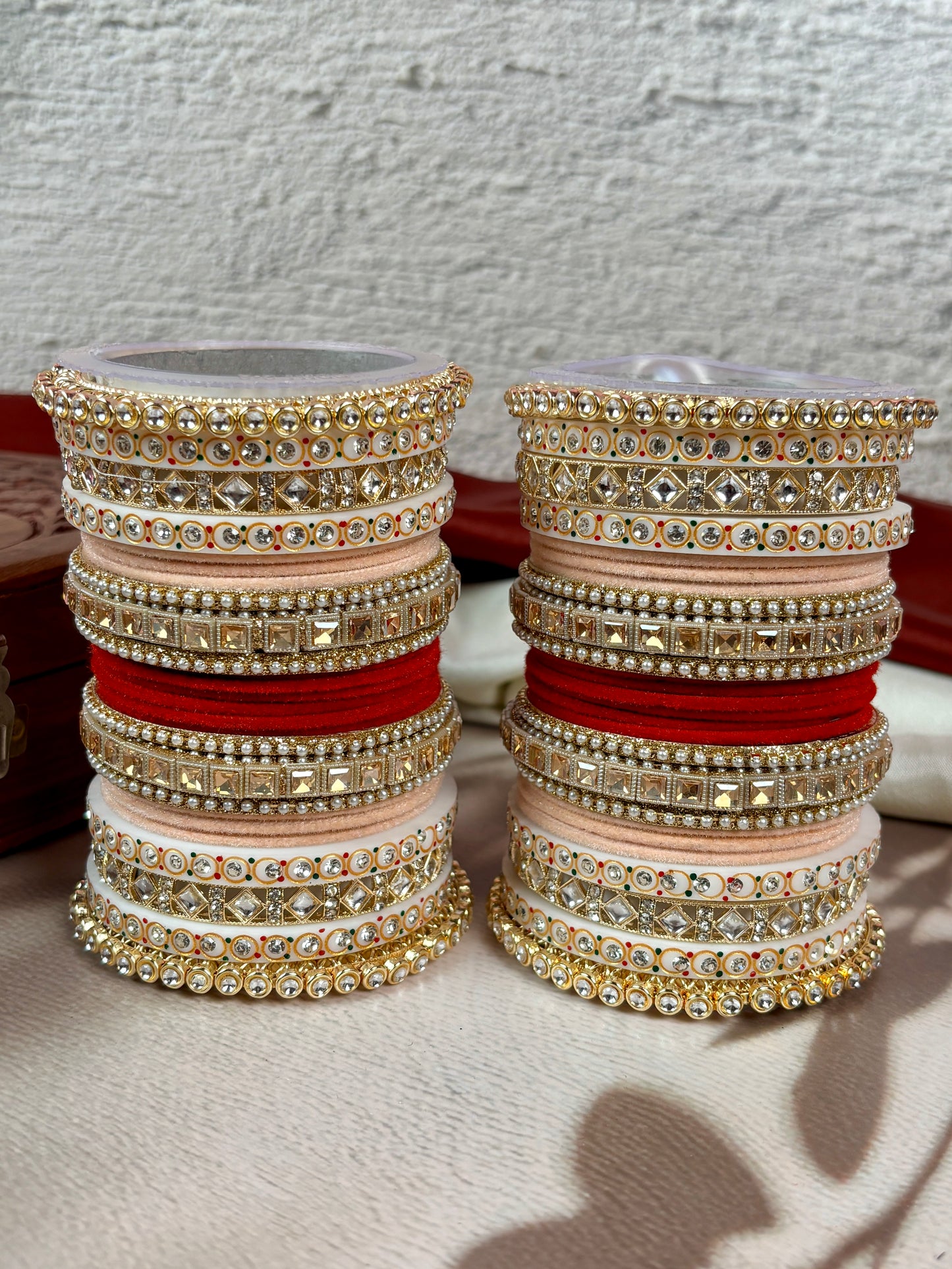 Bridal Kundan Velvet Bangles Set