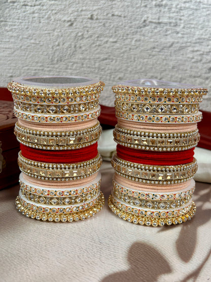 Bridal Kundan Velvet Bangles Set
