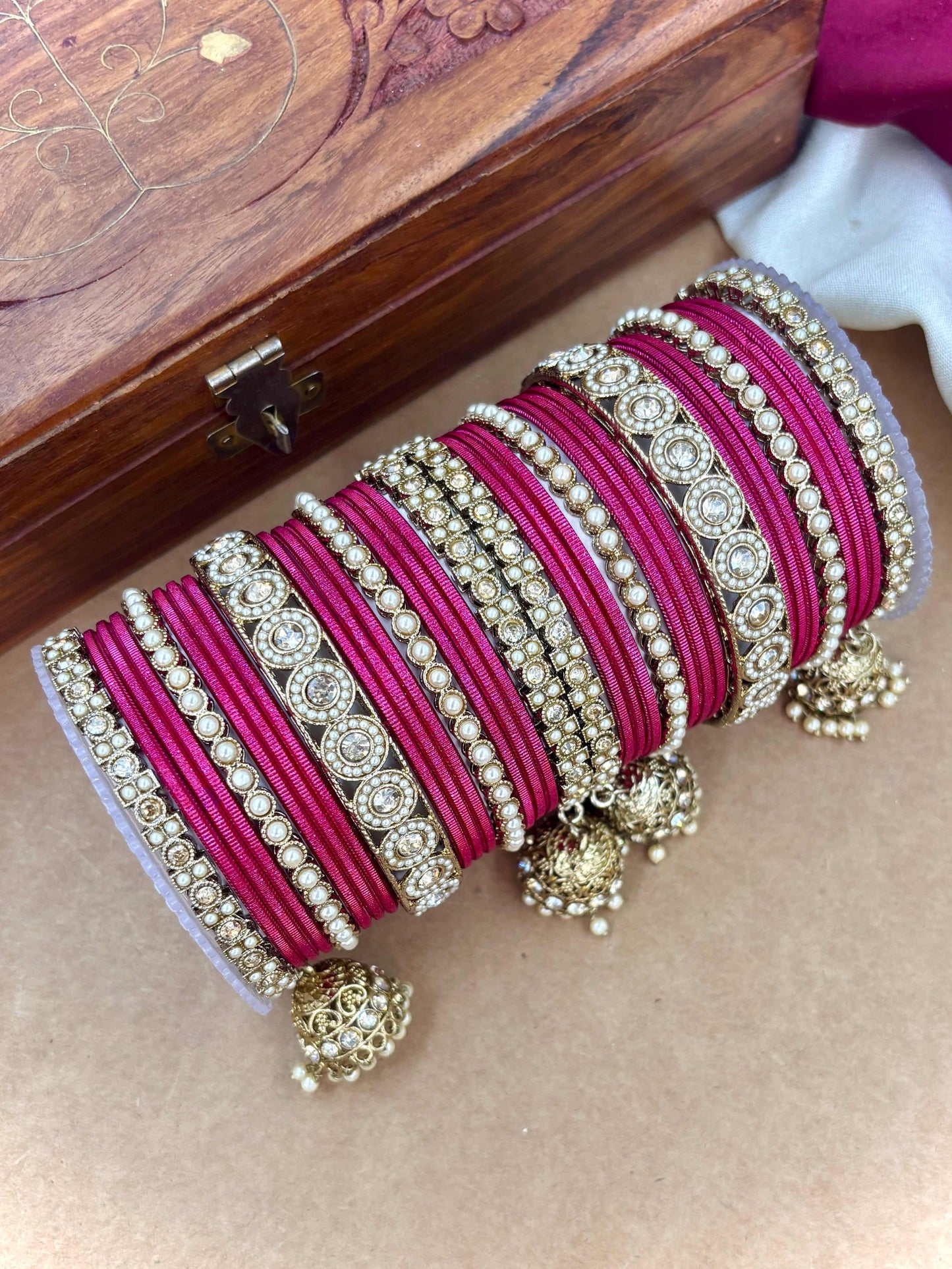 Ethnic Strawberry Antique Finish Bangles Set