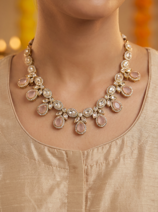 Party Wear Antique Pink Necklace