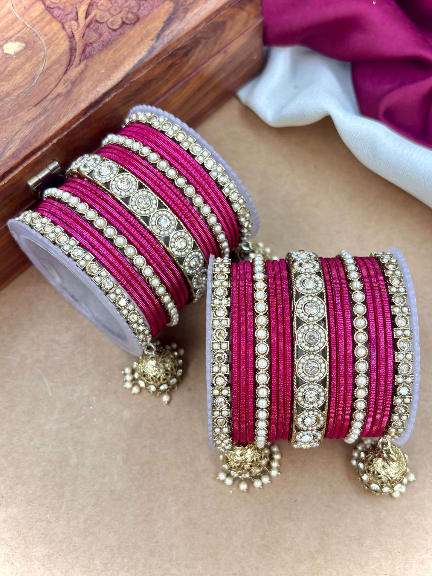 Ethnic Strawberry Antique Finish Bangles Set