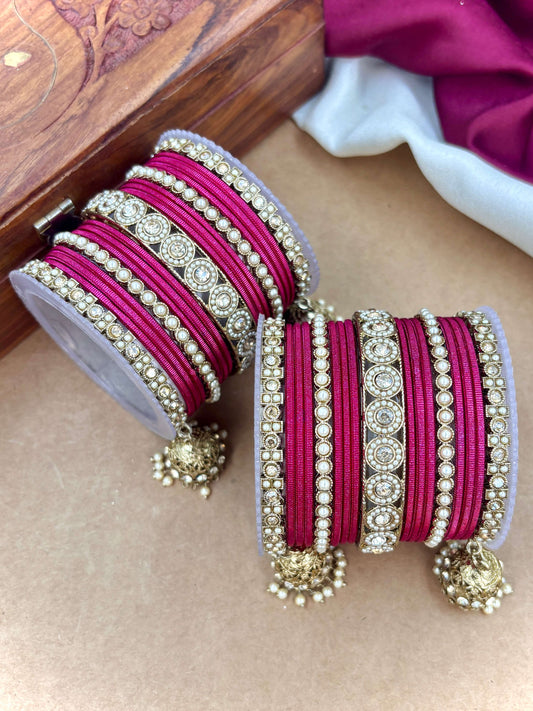 Ethnic Strawberry Antique Finish Bangles Set