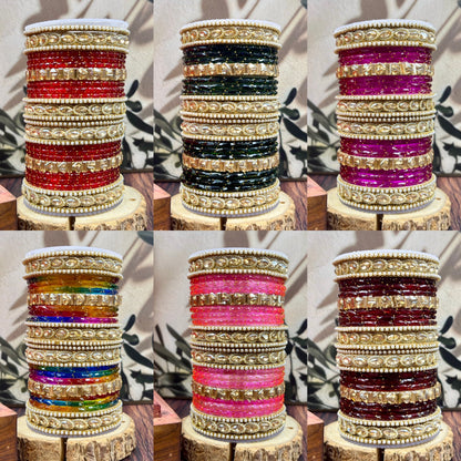 New Arrival Ethnic Glass Bangles Set