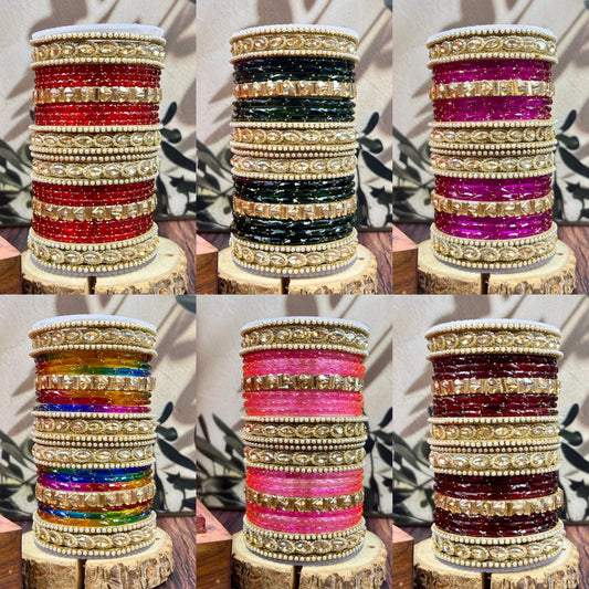 New Arrival Ethnic Glass Bangles Set
