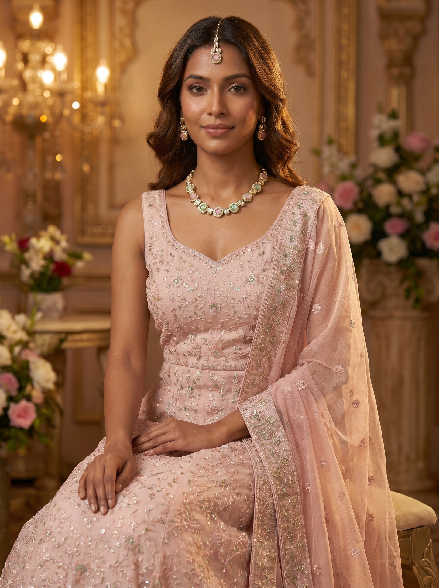 MintPink Kundan Jewellery Set