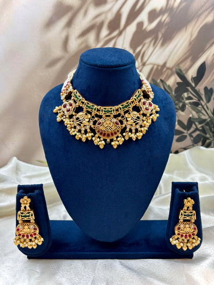 Heritage Bridal Pearl & Polki Choker Set