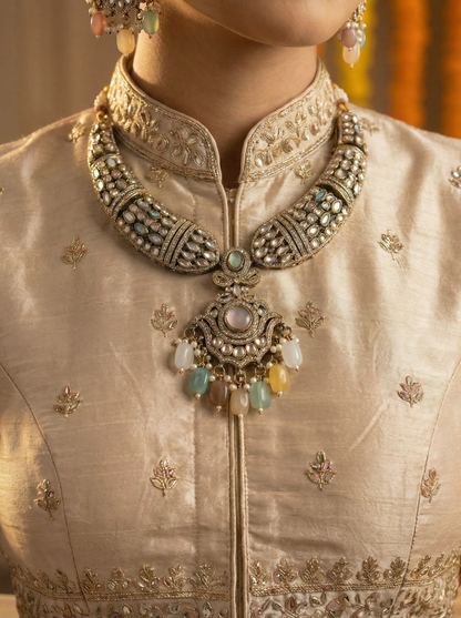 Victorian Multi Kundan Necklace for Brides