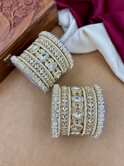 Bridal Pearl Kundan Bangles Set