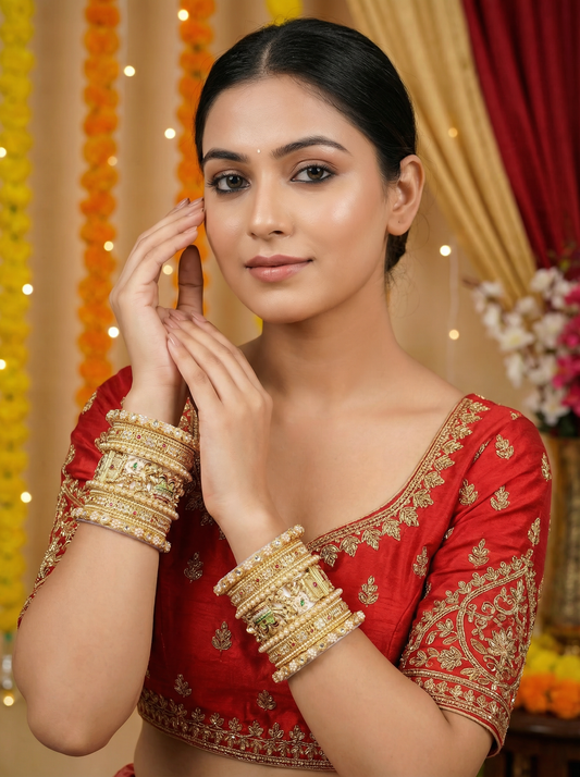 Heritage Rajwadi Bangles Set