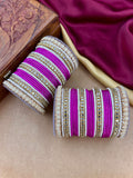 Traditional Rani Kundan Bangles
