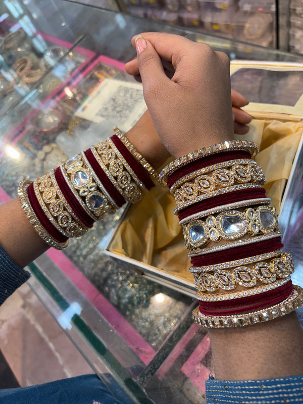 Maroon Bridal Chuda Set for Women | Elegant and Stylish Wedding Chuda By Hitesh Bangles