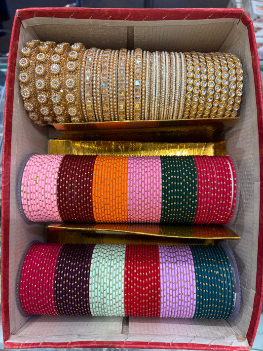 Elegant Kundan Matte Dotted Bangles Set – Party, Wedding & Daily Wear