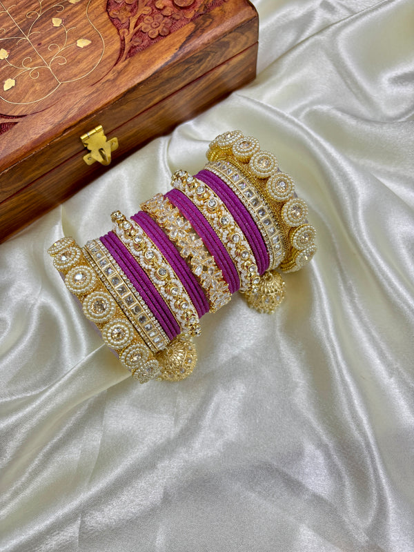 Majestic Onion Pink Bridal Bangle Set