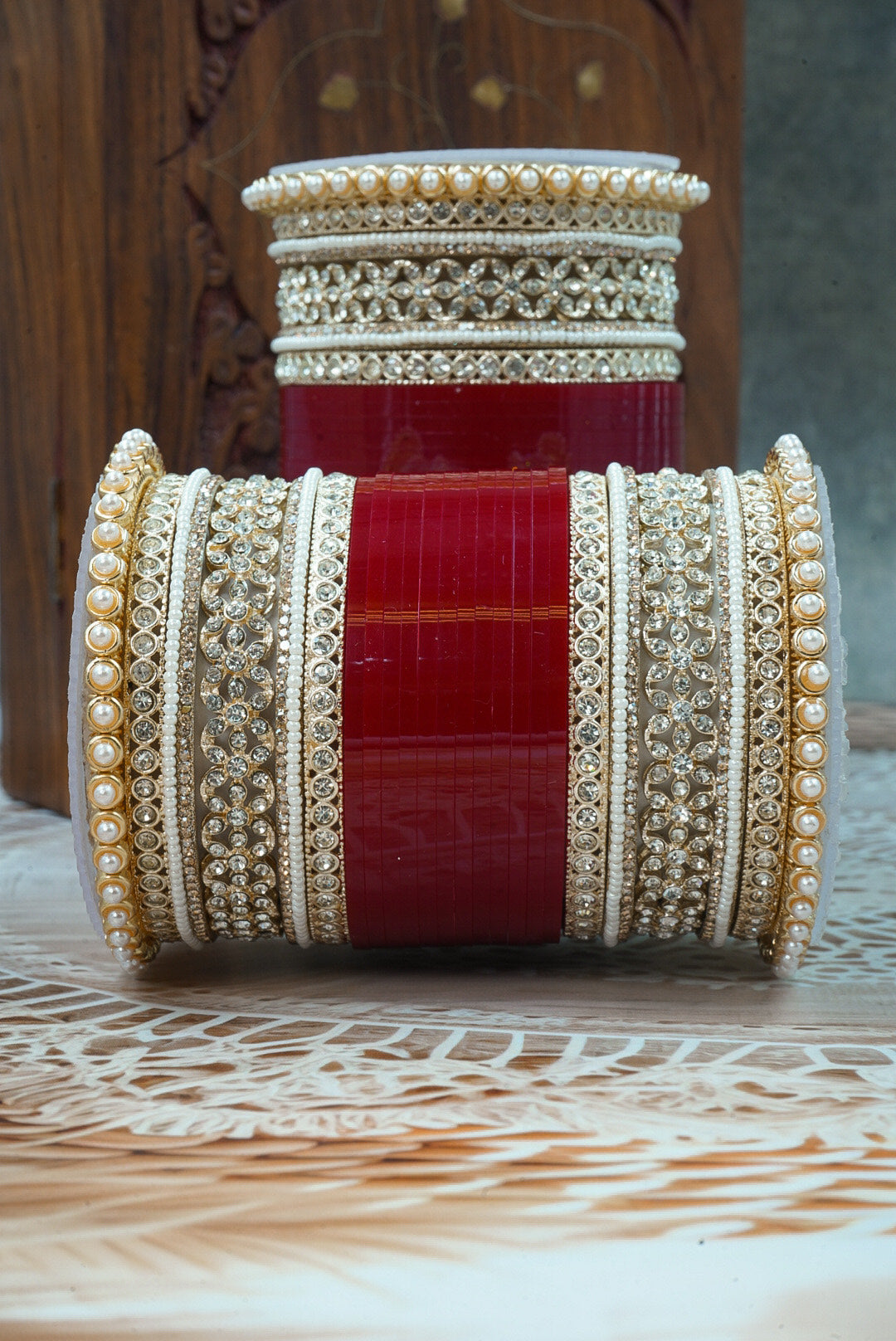 Bridal Punjabi Kundan Chooda with Pearls