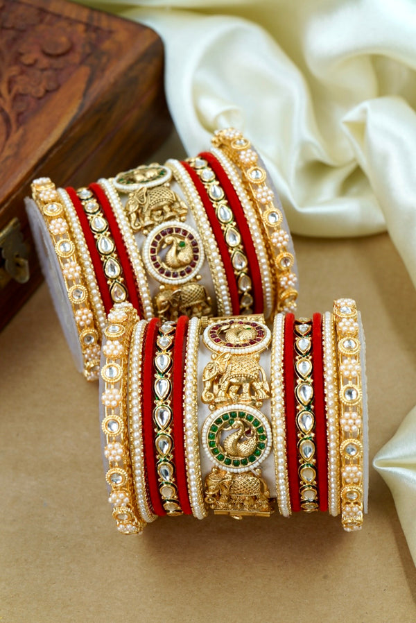 Royal Kundan Meenakari Bridal Chuda Set
