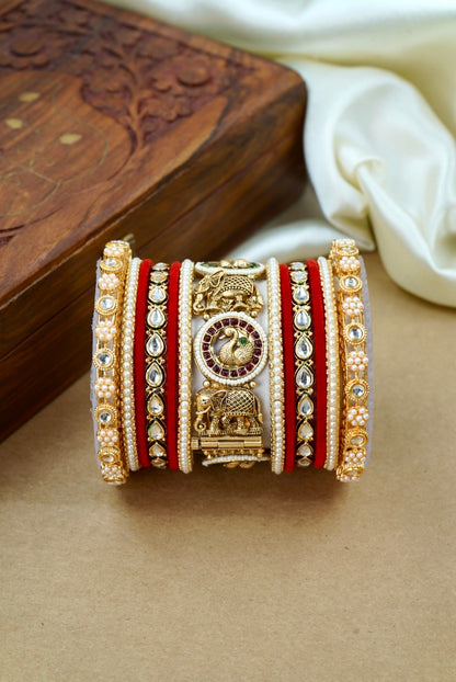 Decorative bracelet with intricate design on a wooden surface by hitesh bangles