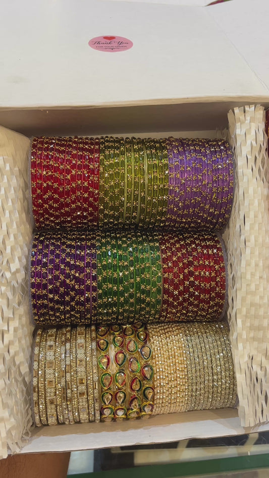 Glass Combo Bangles Set