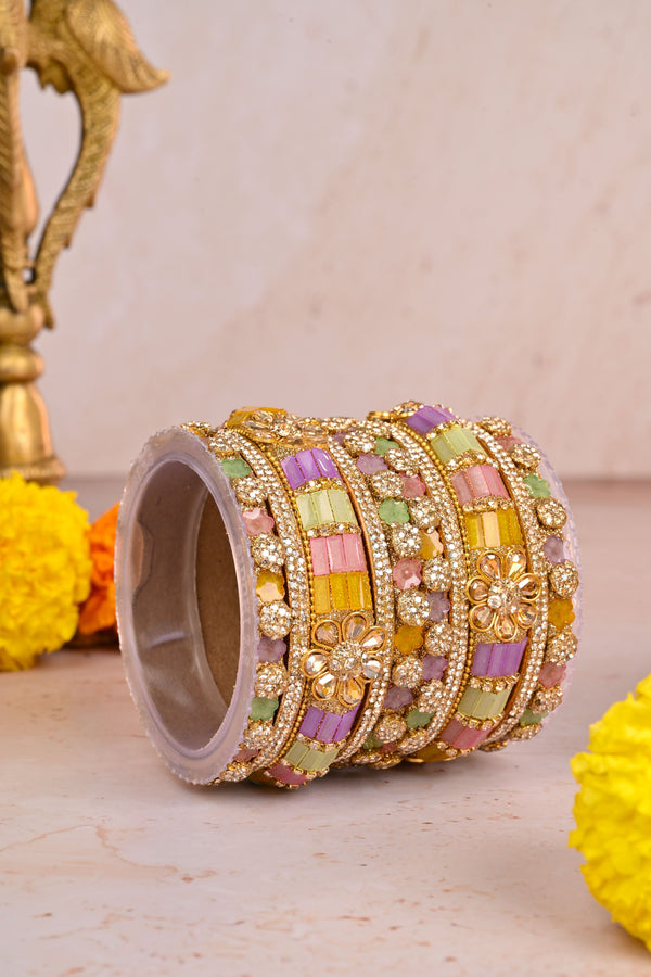 Multicolor Designer Bangles Set for Women | Elegant and Stylish Wedding Chuda By Hitesh Bangles