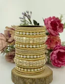 Kundan pearl bangles set 