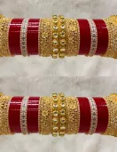 Attractive maroon & golden new design Punjabi Chuda 14