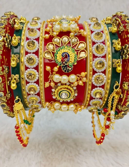 Bridal Acrylic Multicolor Peacock Design Print Bangles 71