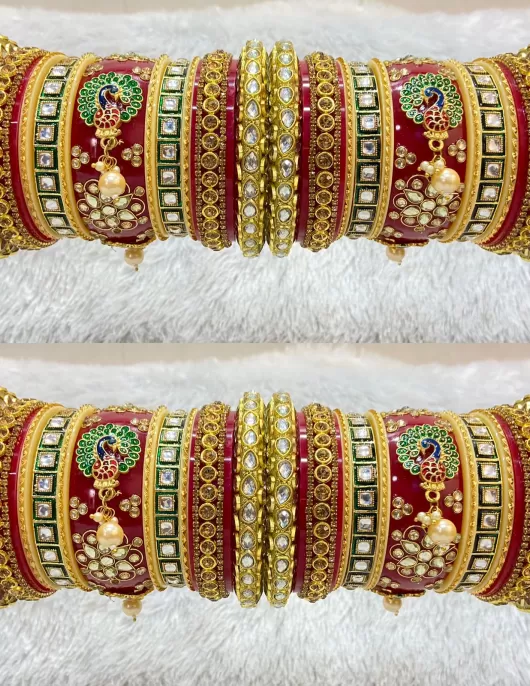 Bridal Acrylic Multicolor Peacock Design Bangles 54