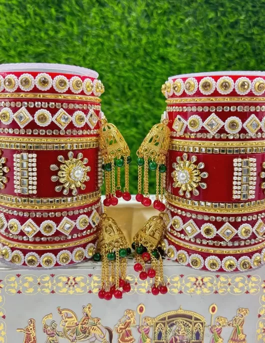 Rajwadi bridal bangle set